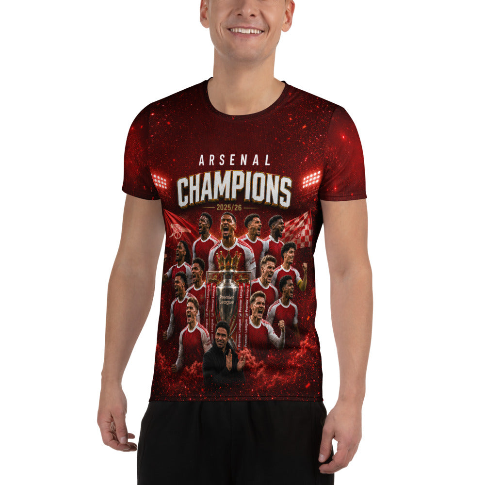Arsenal Premiership Champions 2025/26 All-Over Print Performance T