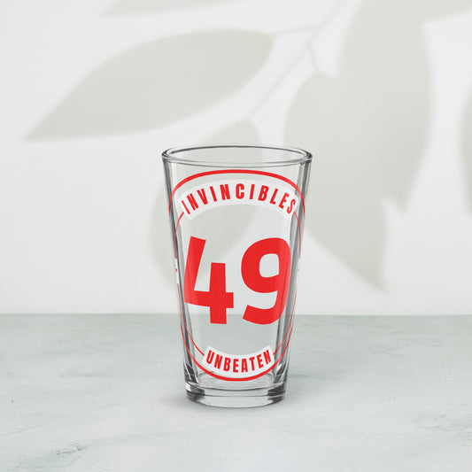 Arsenal 49 Unbeaten Shaker pint glass